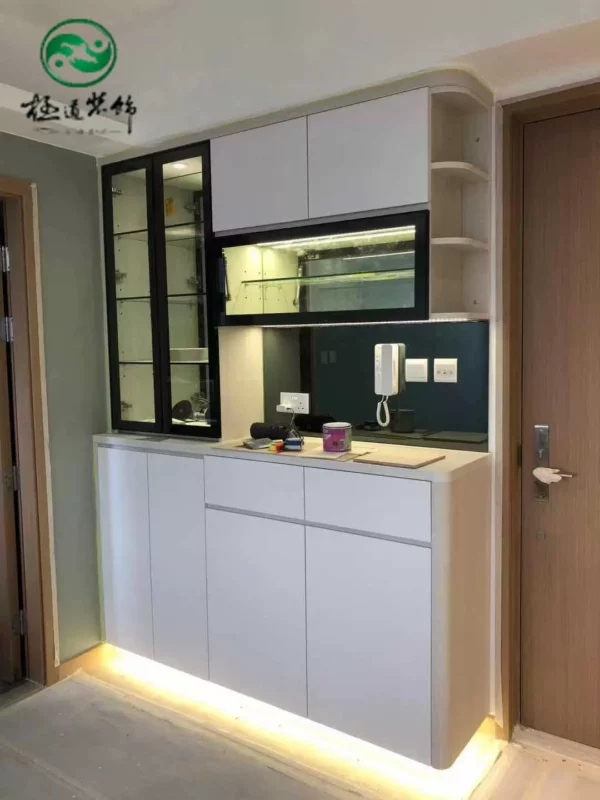香港公屋C字櫃定製鞋櫃玄關入戶櫃高身收納櫃隔斷櫃